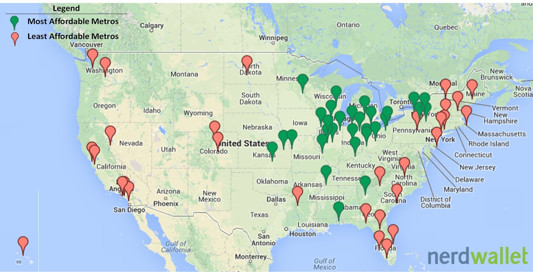 Most and Least Affordable Metros for Homeownership