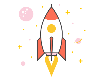 Rocket traveling through space