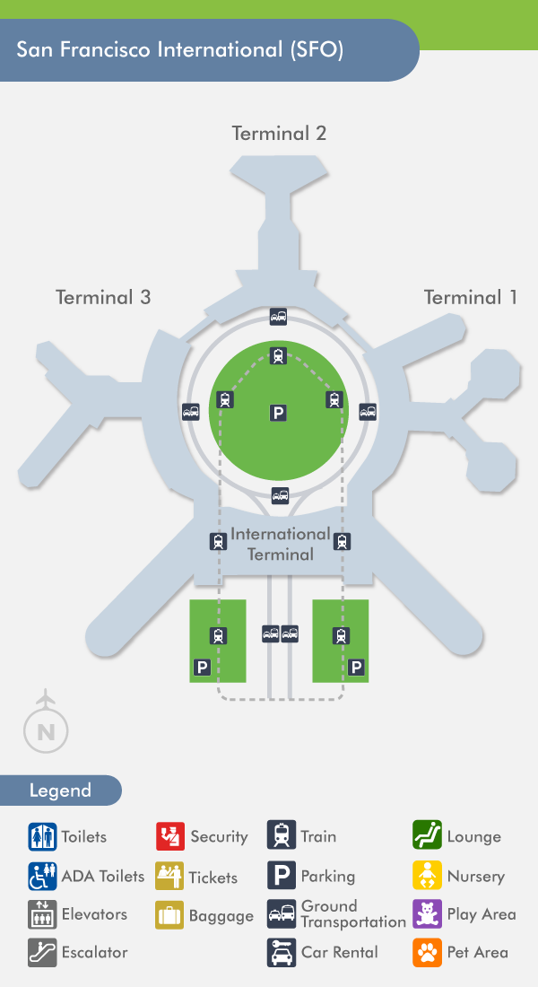 san francisco airport location map