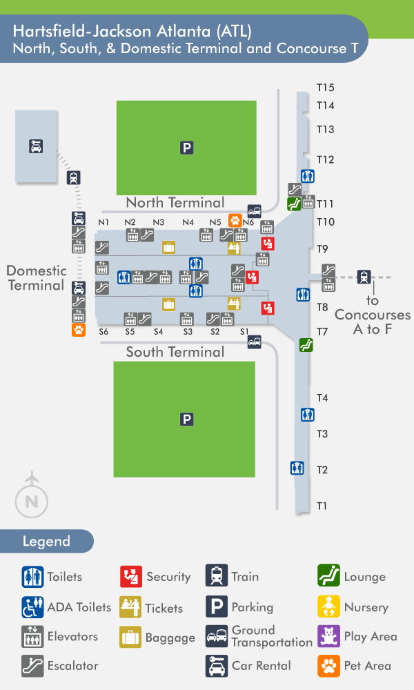 Atlanta Airport Concourse T Map 