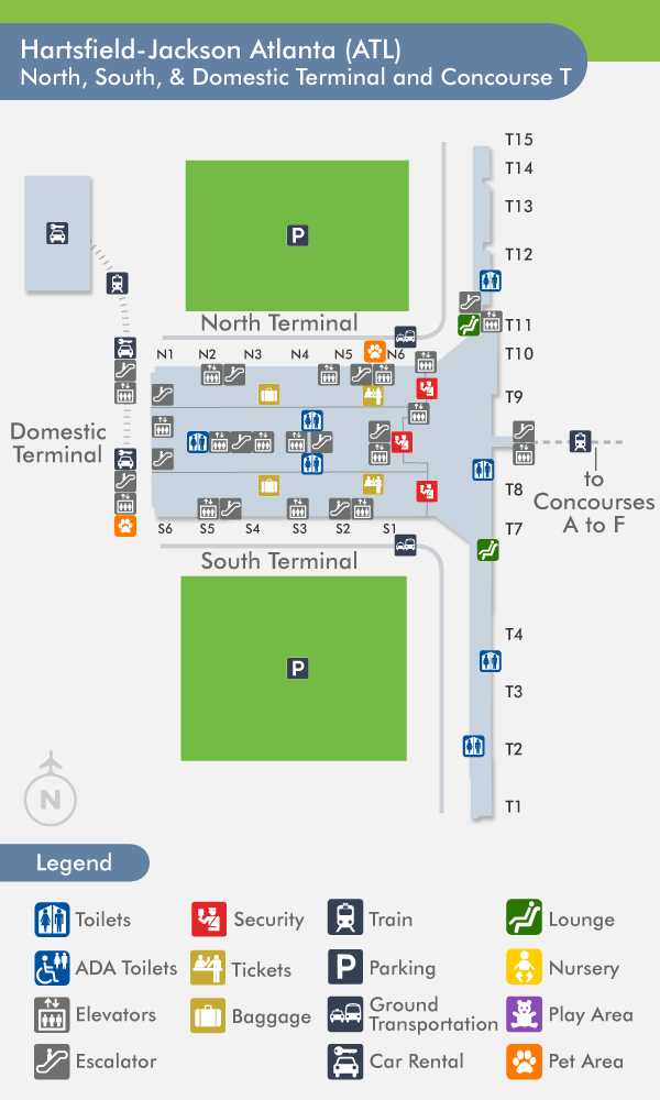 Atlanta Airport Smoking Area Map 2024 Map of Atlantic Ocean Area