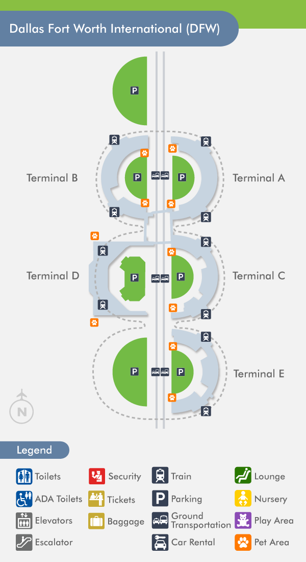 DFW Airport Guide Map