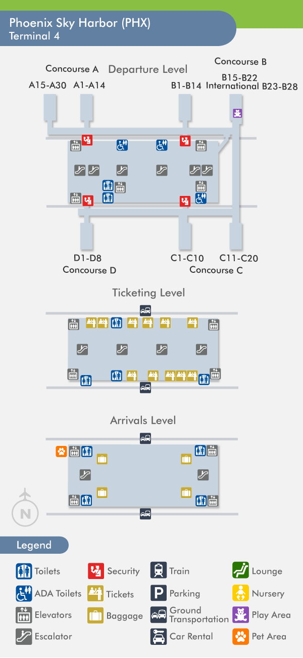 Phoenix Airport Terminal Map